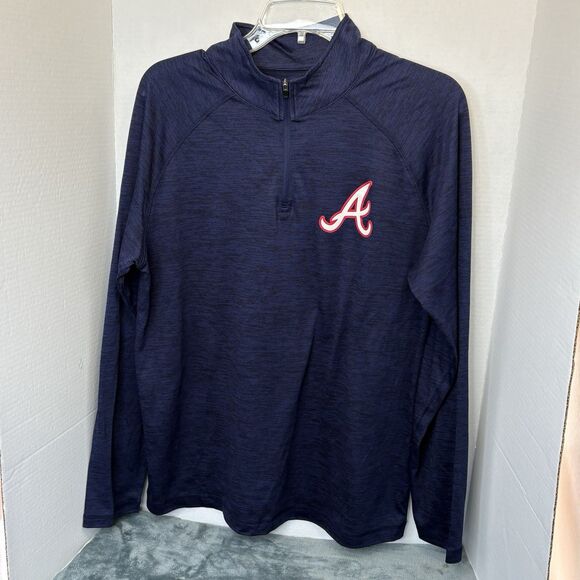 Majestic Other - Atlanta Braves Majestic Contenders Welcome Quarter Zip Mock Neck Pullover Jacket